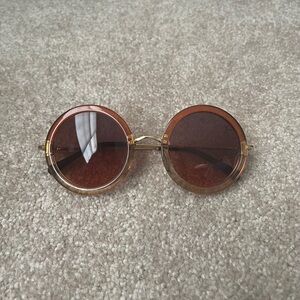 the row linda farrow gallery beige brown round oversized sunglasses
